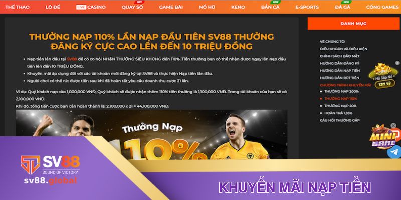 Nạp tiền thành công nhận đến 10 triệu đồng tại SV88