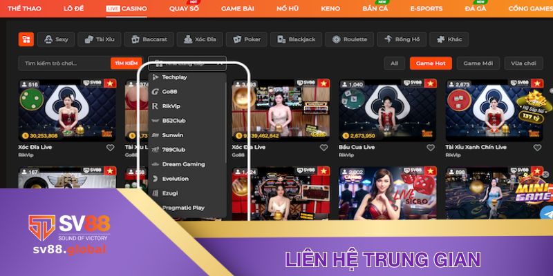 Liên hệ bên trung gian tại SV88 để được tư vấn