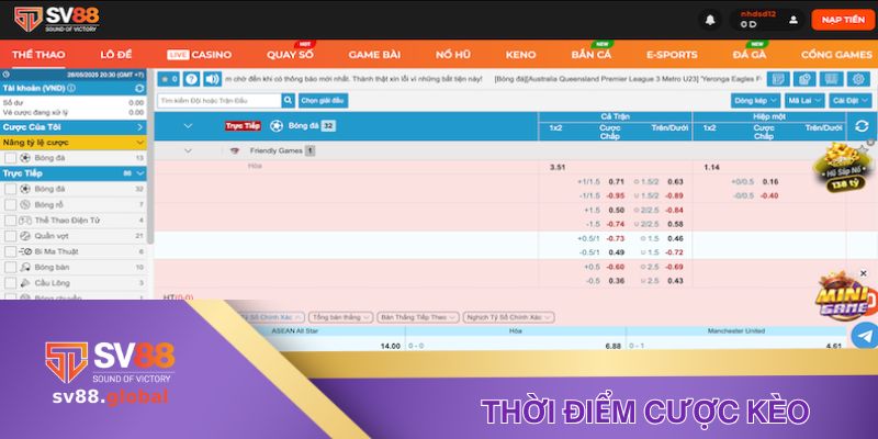 Thời điểm cược kèo cơ hội kép 12